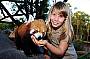 Bindi with a new red panda