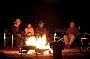 Dinner around the campfire on the farm