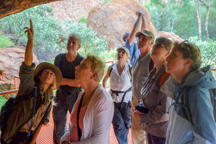 Learning about the art sights on Uluru