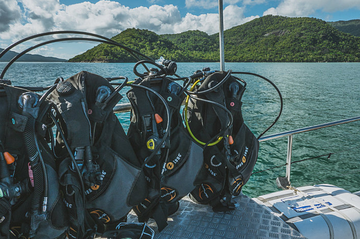 Dive gear at the ready