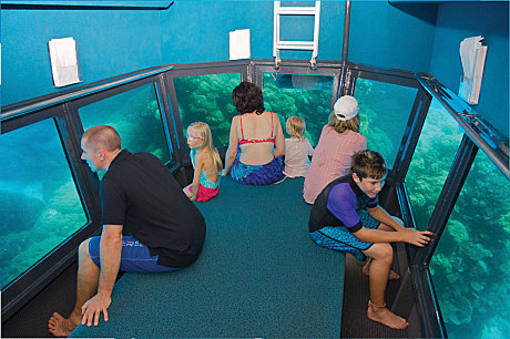 Coral viewing from the spacious semi-sub