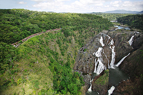Aerial view of Barron Falls and Lookout 