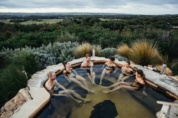 Bathing at Peninsula Hot Springs