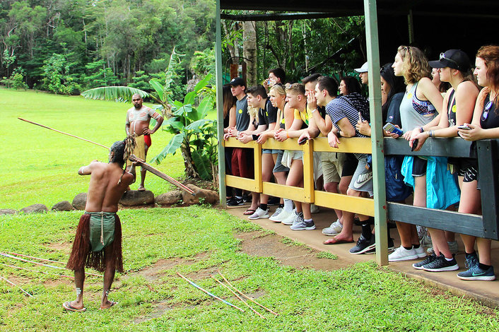 Spear throwing show - Rainforestation 