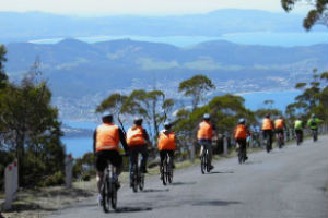 mountain Bike riding down Mt Wellington Hobart