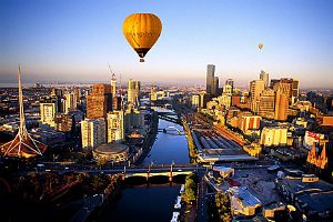 Hot Air Ballooning over the Yarra River Melbourne