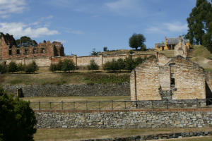 Hillside ruins at Port Arthur