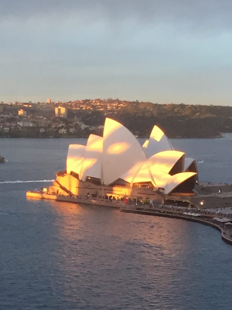 Sunsetting on the Sails of Sydney Harbour Bridge during Vivid 2015