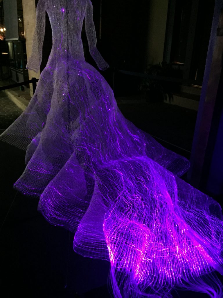 A dress made out of light at Vivid Sydney 2015