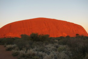 Uluru as the sun sets