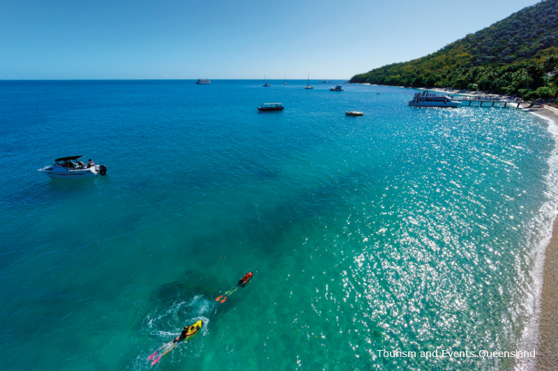 Seabobbing towards the Fitzroy Island Wharf