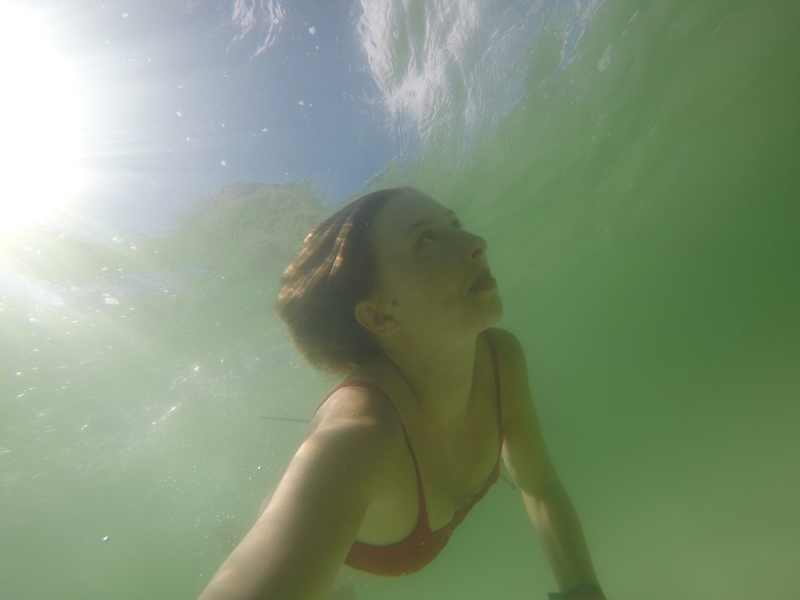 Swimming underwater in Lake McKenzie Capturing how clear the water is in Lake McKenzie by using a Go Pro underwater