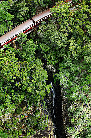 Kuranda Scenic Railway passing over Camp Oven Creek