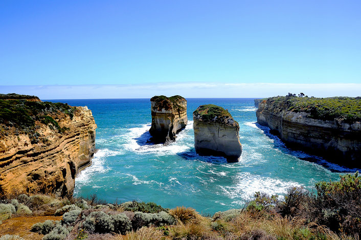 The collapsed Island Archway at Loch Ard Gorge