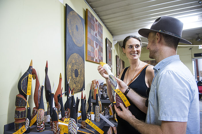 Famous Tiwi bird carvings