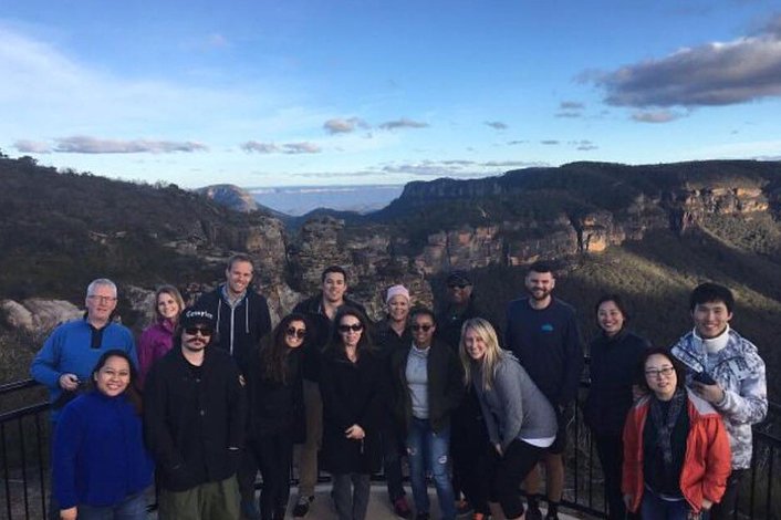 Tour group at the Blue Mountains