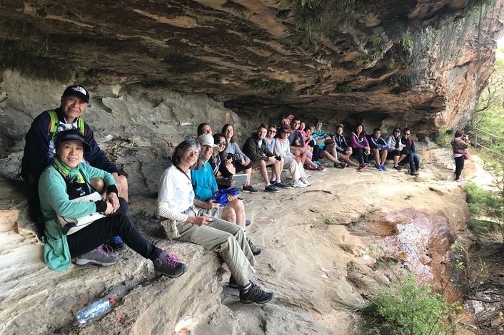 Tour group in a cave