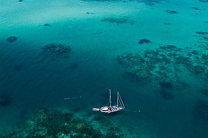 Ocean Free's exclusive mooring just off Green Island