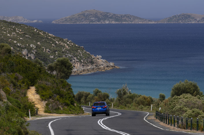 The coastal road arriving at Wilson's Promontory