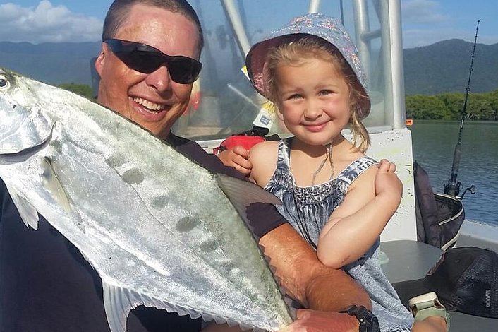 Evie and Chris and their catch of Queenfish