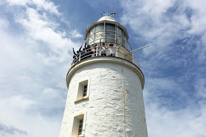 Lighthouse balcony views to the oceans below