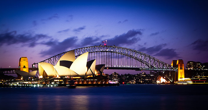 Sydney Harbour at dusk