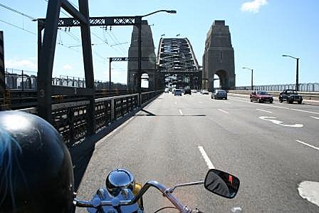 Troll trike going onto Harbour Bridge