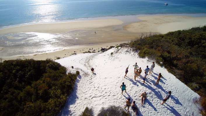 Hiking ancient sand dunes