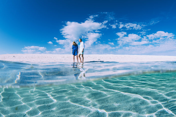 Shell Beach is made of millions of tiny white shells