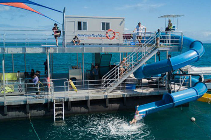 Theme Park Style waterslide on new Pontoon