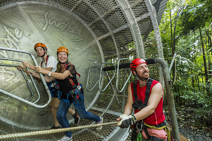 Turn the wheel to lift the cables