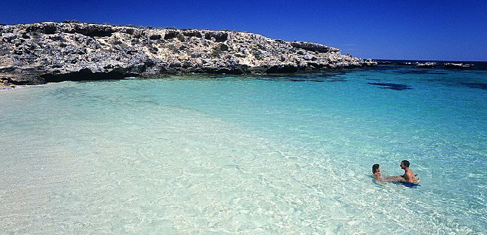 Swimming in Little Salmon Bay Rottnest Island