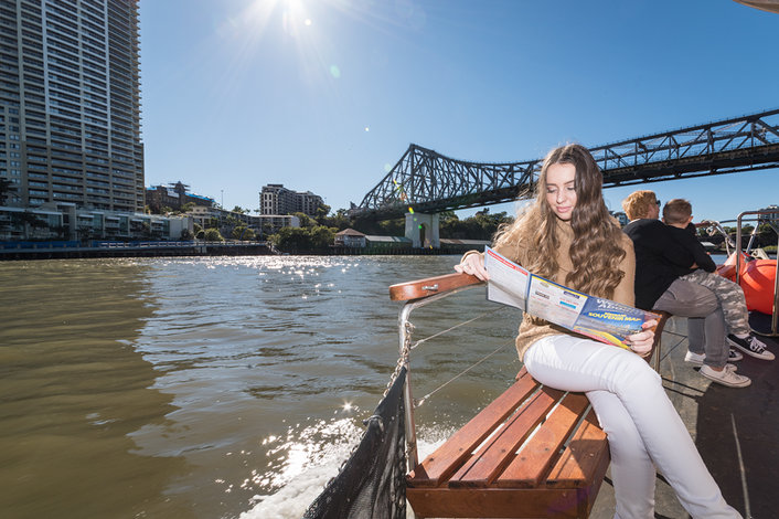 Cruising past the Storey bridge