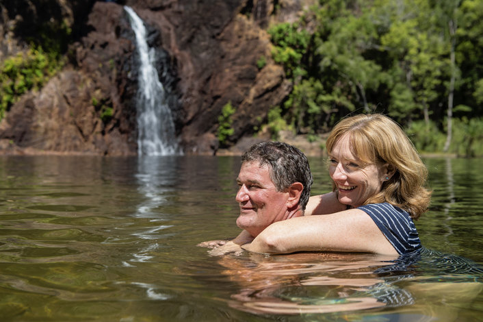 Taking a dip in Wangi Falls waterhole