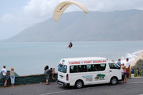 Hang gliding on the coast between Cairns and Port Douglas.