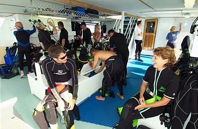 Spacious dive deck